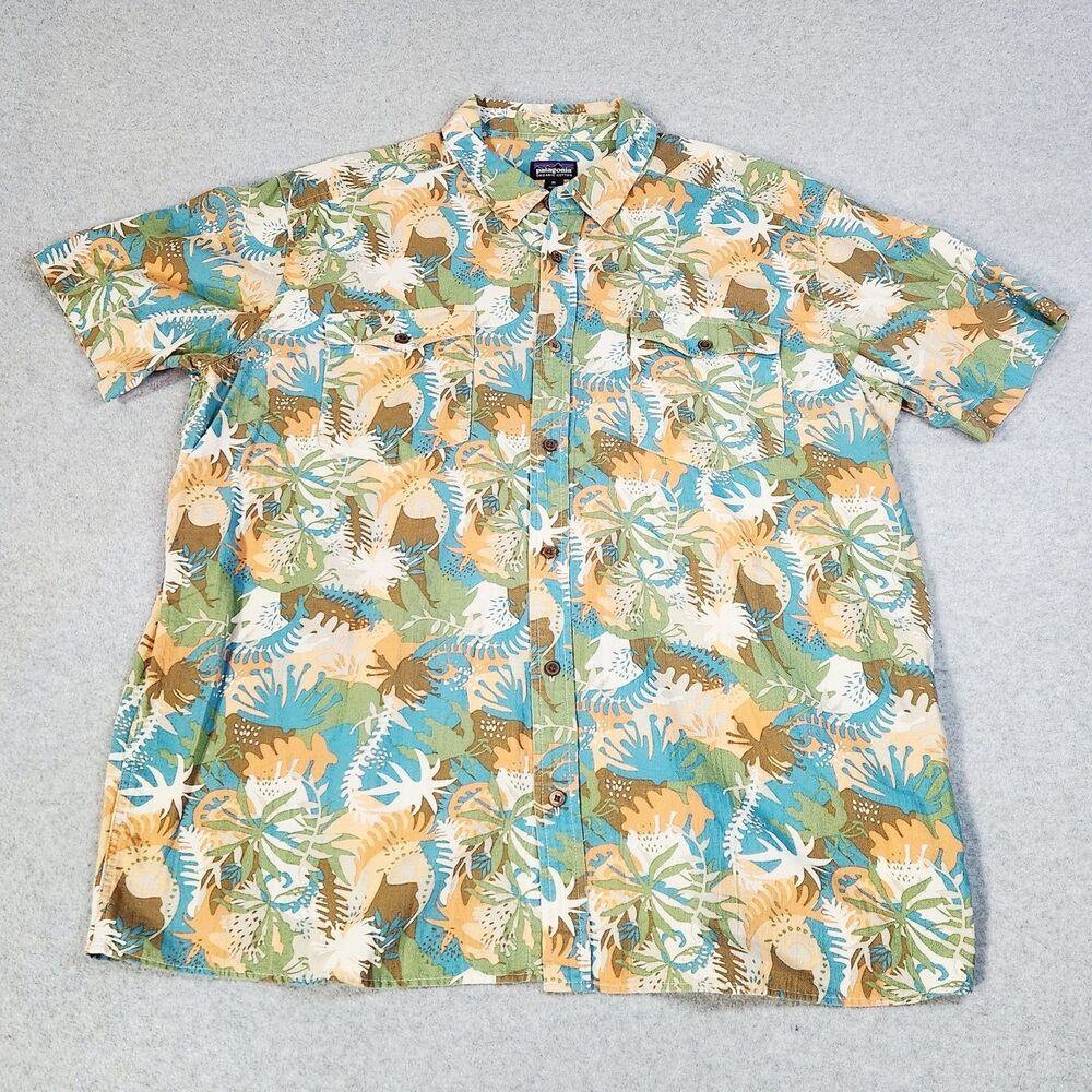 Patagonia Hawaiian Aloha Button Shirt XL Organic Cotton Mens